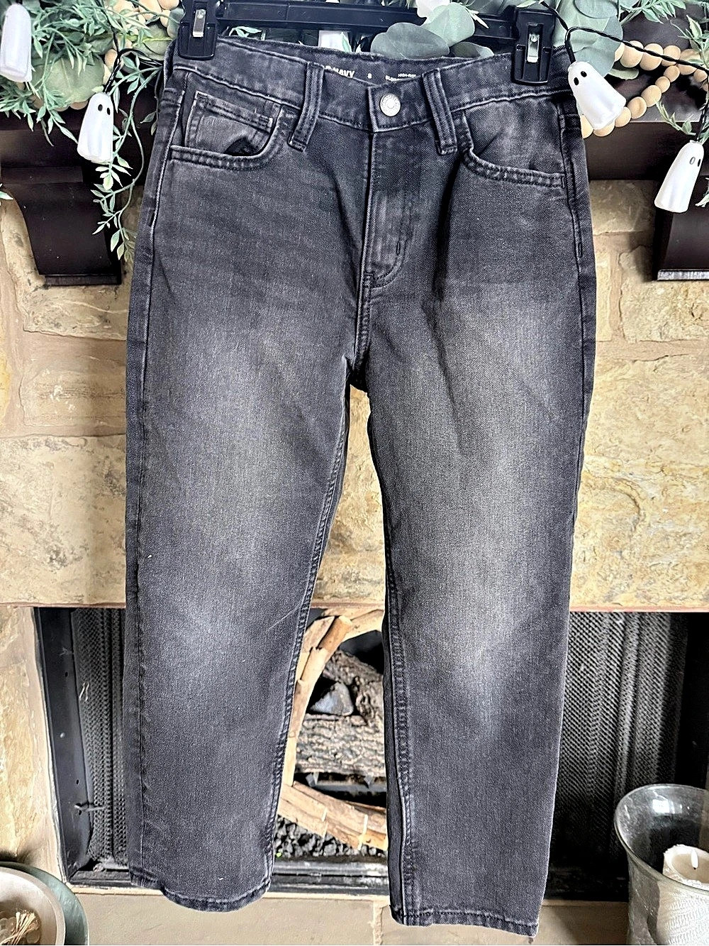Old Navy High-Rise Built-In Straight Jeans Gray Size 8 Like New